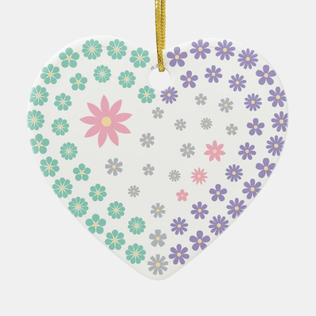 Ornamento De Cerâmica Devoção Floral (Frente)