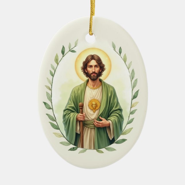 Ornamento De Cerâmica Devocional Católico de São Judas (Frente)