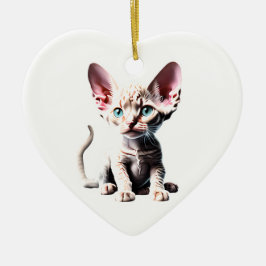 Ornamento De Cerâmica Devon Rex Kitten Personalizado