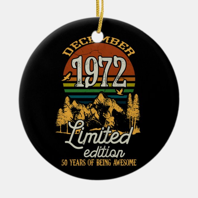 Ornamento De Cerâmica Dezembro de 1972 Sunset 50 Anos 50º Aniversário (Frente)