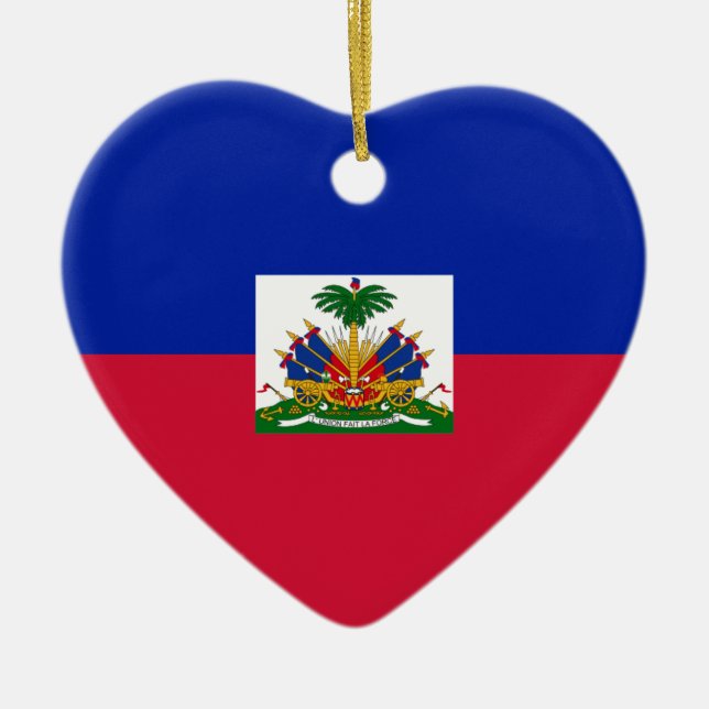 Ornamento De Cerâmica d'Haïti de Drapeau - bandeira de Haiti (Frente)