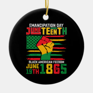Ornamento De Cerâmica Dia da Emancipação Juneteenth Liberdade Negra Amer