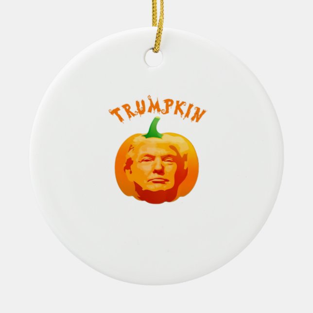 Ornamento De Cerâmica Dia de as Bruxas engraçado Trumpkin - Spooky Parod (Frente)