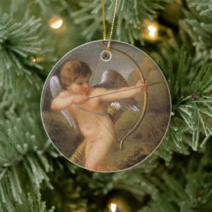 Ornamento De Cerâmica Dia de os namorados, Arco e Floresta Cupido de Set