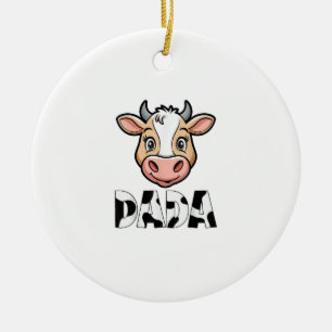 Ornamento De Cerâmica Dia de os pais de Padrão de Vaca Dada Impressão