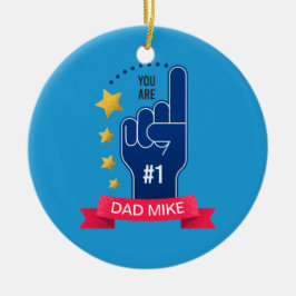 Ornamento De Cerâmica Dia de os pais Personalizado de Nome Personalizado