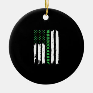 Ornamento De Cerâmica Dia de São Patrício De Camisa De Bandeira Irlandês