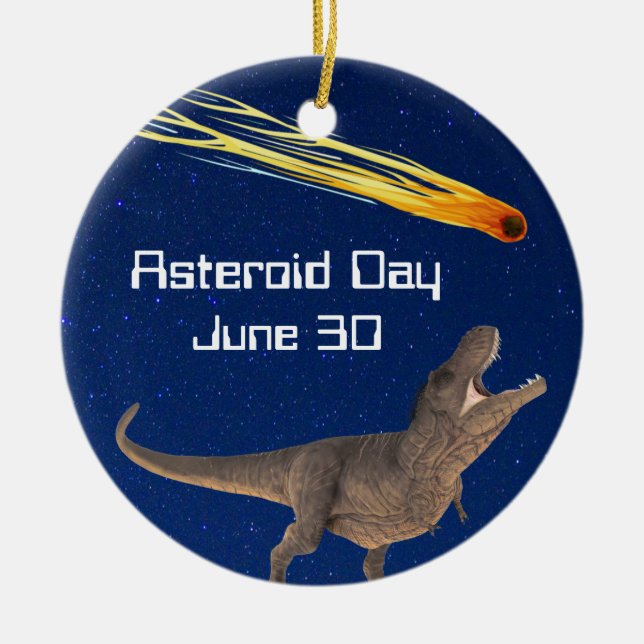 Ornamento De Cerâmica Dia do Asteroide 30 de Junho (Frente)