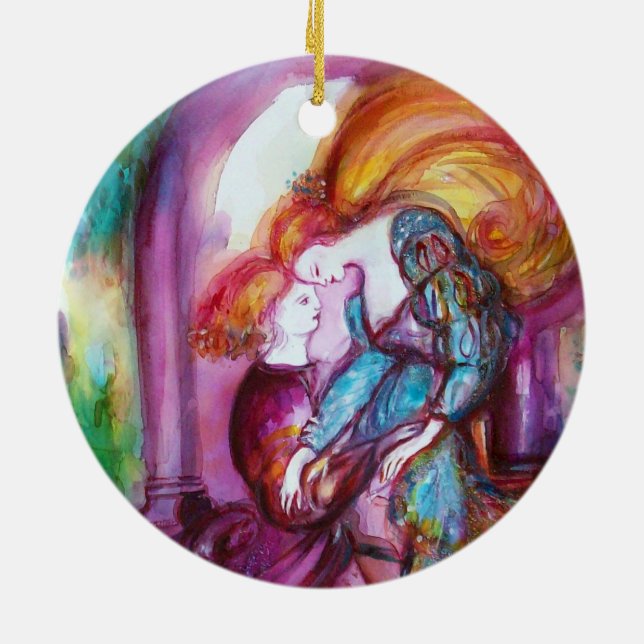 Ornamento De Cerâmica Dia dos Namorados Românticos de ROMEO E JULIETA (Traseira)