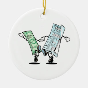 Ornamento De Cerâmica dia fiscal feliz