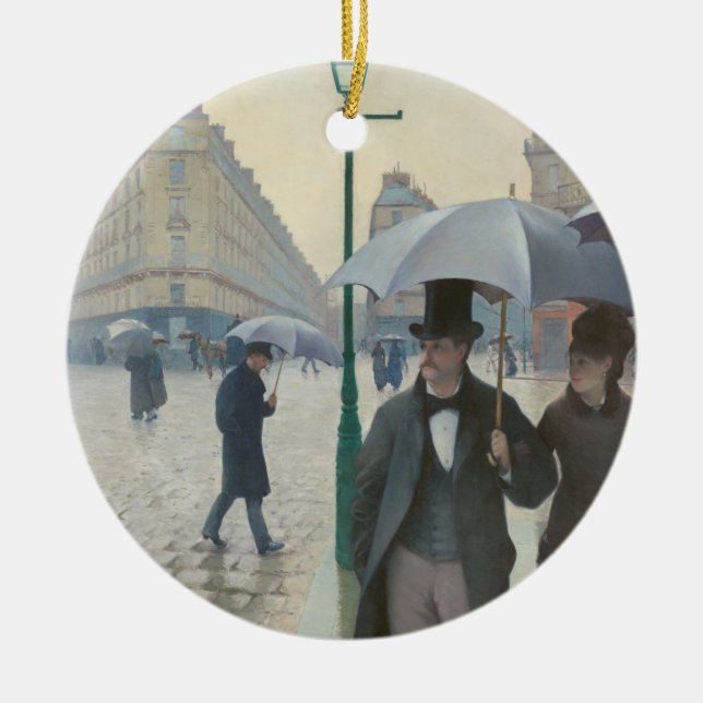 Ornamento De Cerâmica Dia Rainy da Rua Paris (Frente)