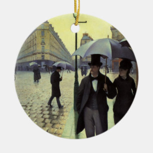 Ornamento De Cerâmica Dia Rainy da Rua Paris por Gustave Caillebotte