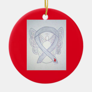 Ornamento De Cerâmica Diabetes Sensibilização Fita Anjo