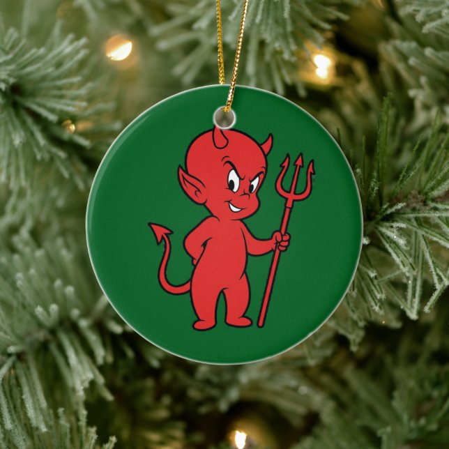 Ornamento De Cerâmica Diabo Vermelho (Árvore)