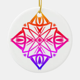 Ornamento De Cerâmica Diamante Rosa Mandala #7