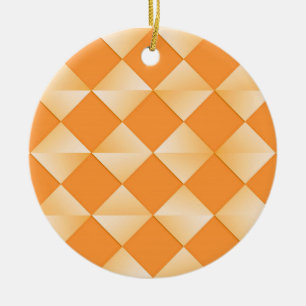 Ornamento De Cerâmica Diamantes Satin do Século médio - laranja-mandarin