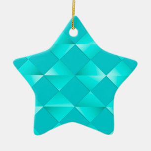 Ornamento De Cerâmica Diamantes Satin do Século médio - Turquesa & aqu