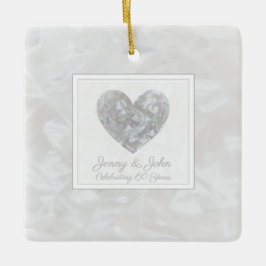 Ornamento De Cerâmica Diamond 60º aniversário de casamento