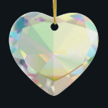Ornamento De Cerâmica Diamond Heart<br><div class="desc">Uma bela ilustração cardíaca de diamante de champanhe brilhante em um simples ornamento cerâmico. Esta joia pastel bonito faz um gafanhoto de vidro perfeito ou presente de hospedeira. Brilhante o dia - com um adorável ornamento "brilho" cerâmico.</div>