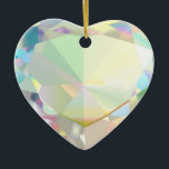 Ornamento De Cerâmica Diamond Heart<br><div class="desc">Uma bela ilustração cardíaca de diamante de champanhe brilhante em um simples ornamento cerâmico. Esta joia pastel bonito faz um gafanhoto de vidro perfeito ou presente de hospedeira. Brilhante o dia - com um adorável ornamento "brilho" cerâmico.</div>