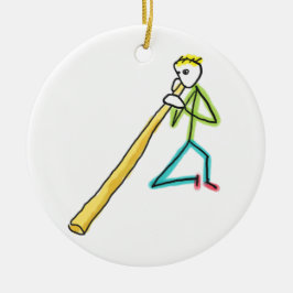 Ornamento De Cerâmica Didgeridoo Stickman