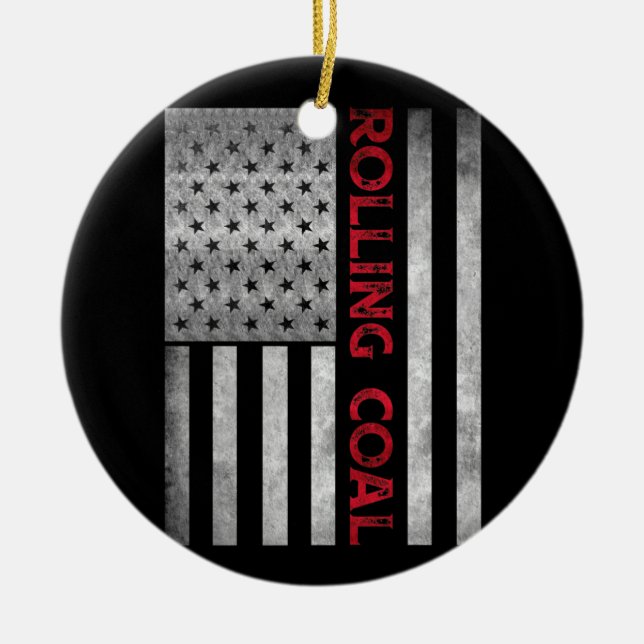 Ornamento De Cerâmica Diesel Rolando Carvão Bandeira Hoodie Truck Turbo  (Frente)