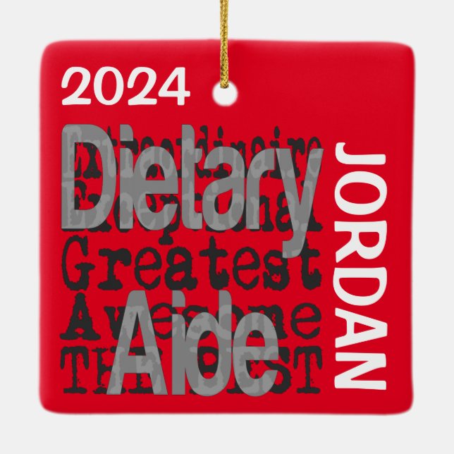 Ornamento De Cerâmica Dieta Aide Extraordinário PERSONALIZADO (Verso)
