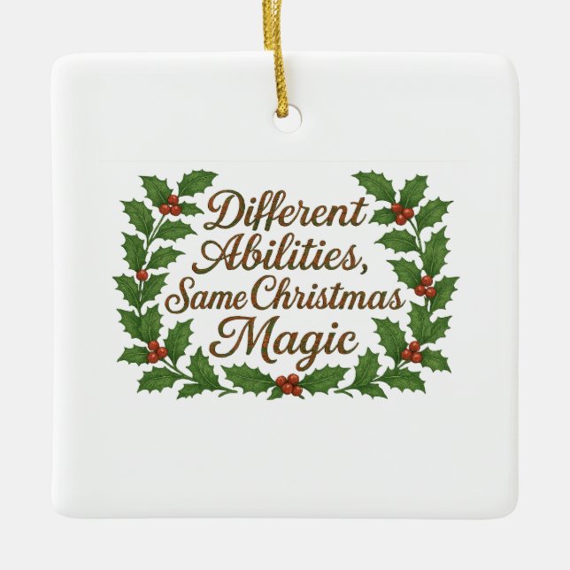 Ornamento De Cerâmica Different Abilities, Same Christmas Magic (Frente)