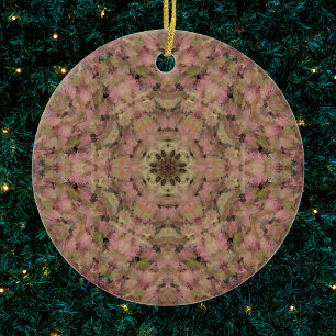 Ornamento De Cerâmica Digital Mandala Red Yellow e Brown