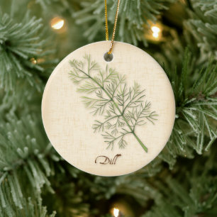 Ornamento De Cerâmica Dill Herb Ornament