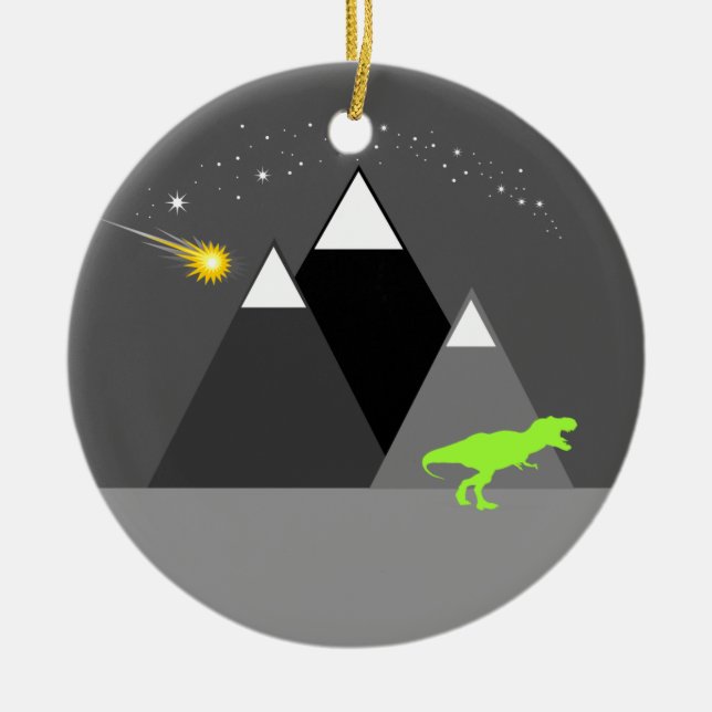 Ornamento De Cerâmica Dinosaur Chaser (Frente)