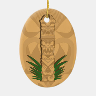 Ornamento De Cerâmica Dinossaur Tiki Totem