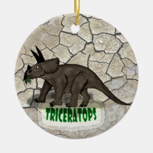 Ornamento De Cerâmica Dinossauro do Triceratops