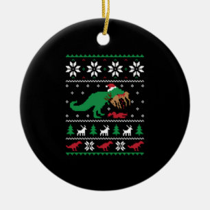 Ornamento De Cerâmica Dinossauro Feliz Natal Engraçado