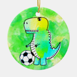 Ornamento De Cerâmica Dinossauro Gelado Adora Coerência Do Futebol