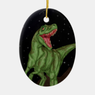 Ornamento De Cerâmica Dinossauro - Noite Pré-Histórica