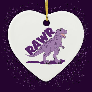 Ornamento De Cerâmica Dinossauro Rex Cute Tyrannosaurus Roxo