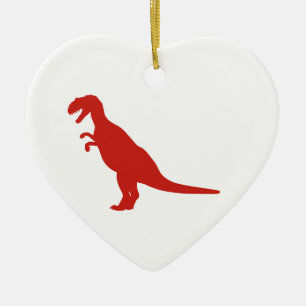 Ornamento De Cerâmica Dinossauro Vermelho