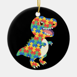 Ornamento De Cerâmica Dinossauros da Consciência Autismo