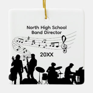 Ornamento De Cerâmica Diretor de Banda de Música do Ensino Médio