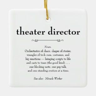 Ornamento De Cerâmica Diretor de Teatro Definição Obrigado Presente
