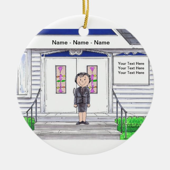 Ornamento De Cerâmica Diretor fúnebre - fêmea (Frente)