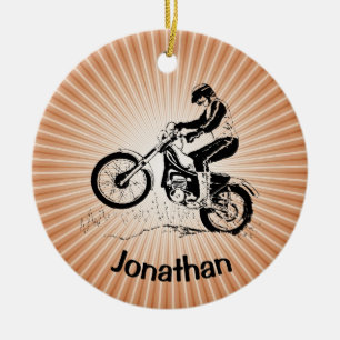 Ornamento De Cerâmica Dirt Bike Ornament