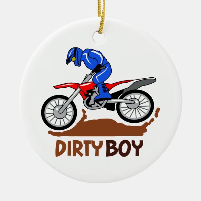 Ornamento De Cerâmica Dirty Boy Motocross (Frente)