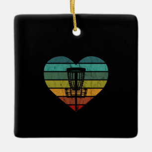Ornamento De Cerâmica DiscGolf - Cesto Alvo Vintage Retro