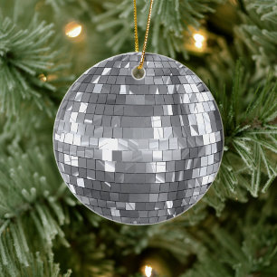 Ornamento De Cerâmica Disco Ball Christmas Funky e Love