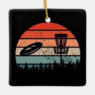 Ornamento De Cerâmica Disco Golfe Retro