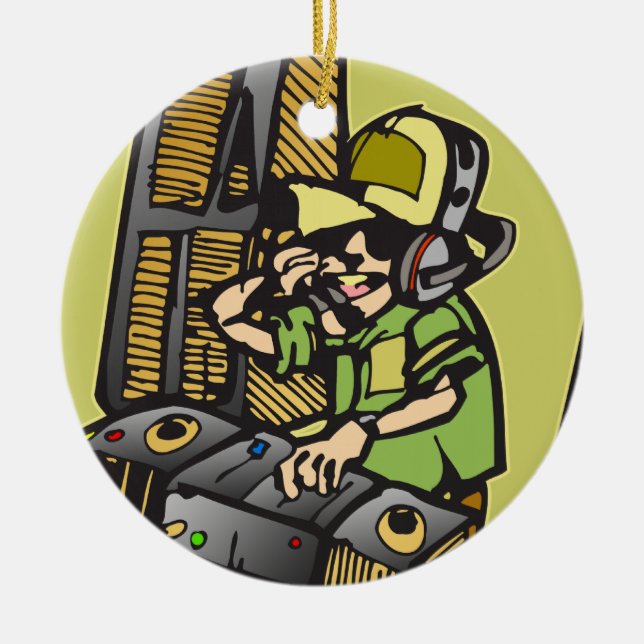 Ornamento De Cerâmica Disco-jóquei do DJ (Frente)