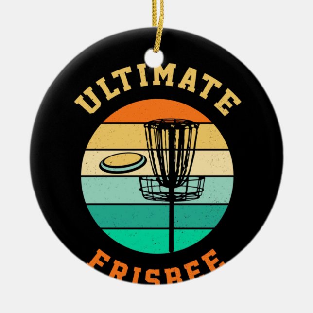 Ornamento De Cerâmica Disk Golf Ultimate Frisbee (Frente)