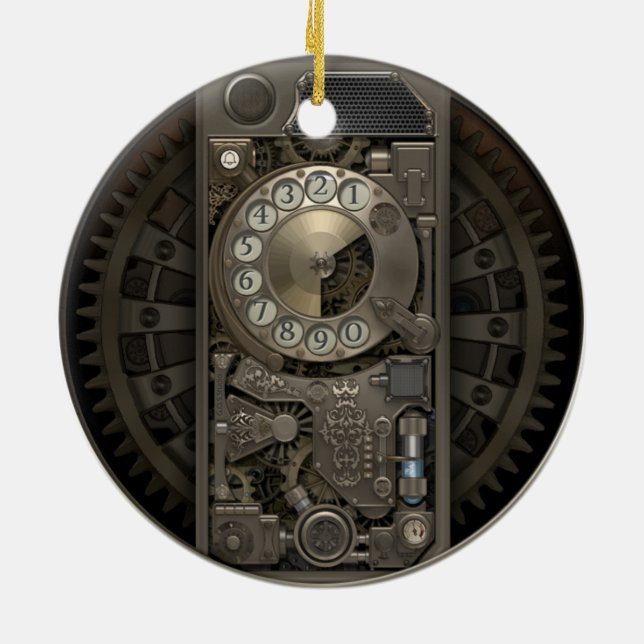 Ornamento De Cerâmica Dispositivo Steampunk - Telefone de Discagem Rotaç (Traseira)